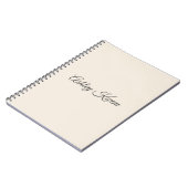 Eenvoudig monogram neutraal ivoor notitieboek (Linkerzijde)