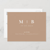 Eenvoudig Monogram Neutraal Sparen de Code van de  Briefkaart (Voorkant / Achterkant)