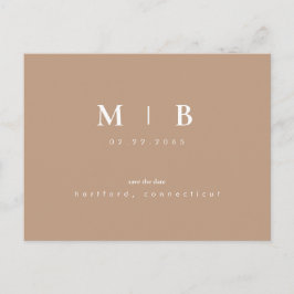 Eenvoudig Monogram Neutraal Sparen de Code van de  Briefkaart
