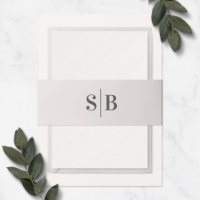 Eenvoudig Monogram off-White Ivory Wedding