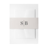 Eenvoudig Monogram off-White Ivory Wedding Uitnodigingen Wikkel (Voorkant Voorbeeld)