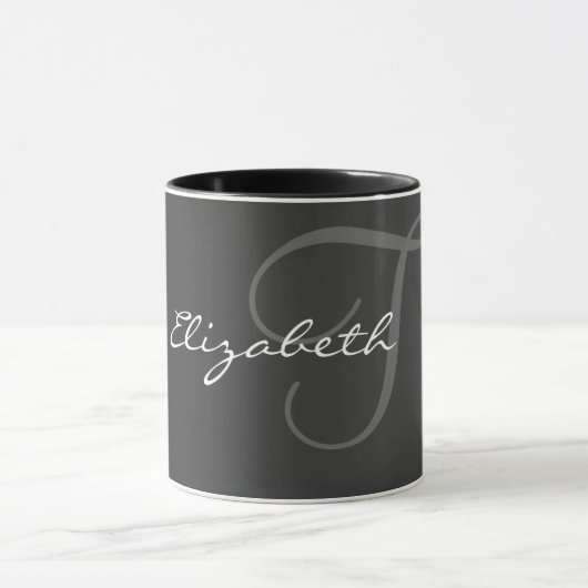 Eenvoudig Monogram Ontwerp Mok (Midden)