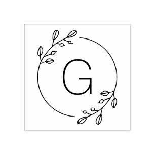 Eenvoudig monogram op basis van baard rubberstempel