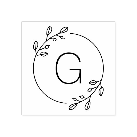 Eenvoudig monogram op basis van baard rubberstempel (Afrduk)