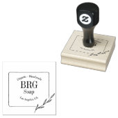 Eenvoudig monogram organisch handgemaakt zeeprubbe rubberstempel (Gestempeld)