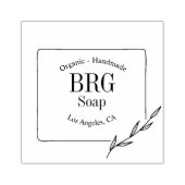 Eenvoudig monogram organisch handgemaakt zeeprubbe rubberstempel (Afrduk)