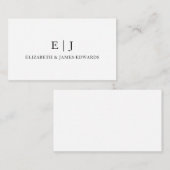 Eenvoudig monogram paar Initialen op maat Notitiekaartje (Voorkant / Achterkant)