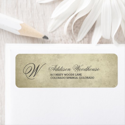 Eenvoudig monogram |  papier etiket (Insitu)