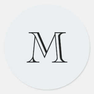 Eenvoudig Monogram Ronde Sticker