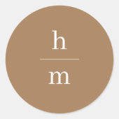 Eenvoudig Monogram Ronde Sticker (Voorkant)