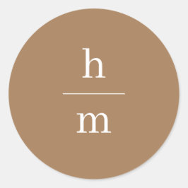 Eenvoudig Monogram Ronde Sticker