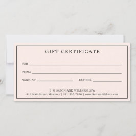 Eenvoudig Monogram roze Blush Cadeaubon