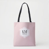 Eenvoudig Monogram Roze Moderne Elegante Aangepast Tote Bag (Voorkant)