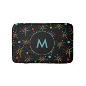Eenvoudig monogram ruimtetijdperk atoomretro Dot C Badmat (Voorkant)