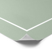 Eenvoudig Monogram Sage Green Elegant Welkomsthuwe Poster (Hoek)