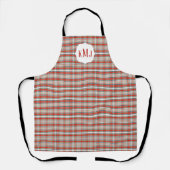 Eenvoudig Monogram Schattige Rood Groen Plaid Patr Schort (Voorkant)