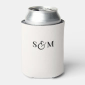 Eenvoudig Monogram Script Ampersand Bruiloft Blikjeskoeler (Blikje Voorkant)