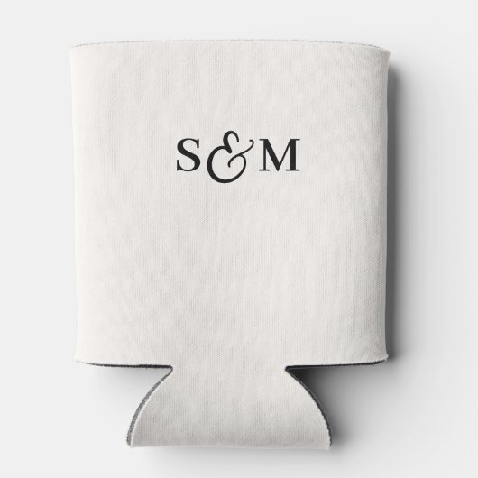 Eenvoudig Monogram Script Ampersand Bruiloft Blikjeskoeler (Achterkant)