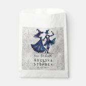 Eenvoudig Monogram Skelet Halloween QR Code Bruilo Bedankzakje (Voorkant)