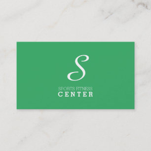 Eenvoudig monogram (smaragdgroen) visitekaartje