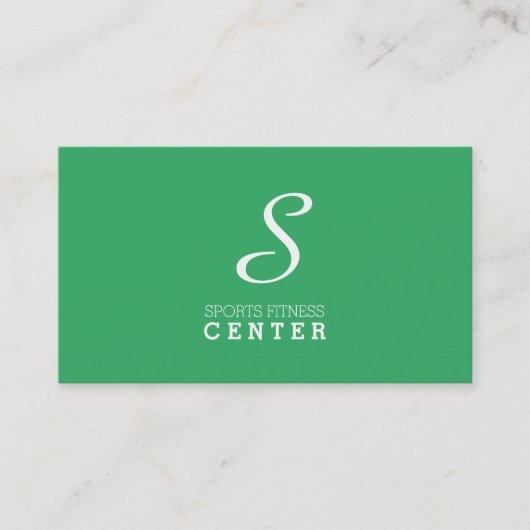 Eenvoudig monogram (smaragdgroen) visitekaartje (Voorkant)