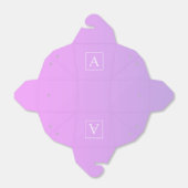 Eenvoudig Monogram | Subtiele roze/Paarse ombre Bedankdoosjes (Uitgevouwen)
