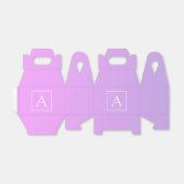 Eenvoudig Monogram | Subtiele roze/Paarse ombre Bedankdoosjes (Uitgevouwen)