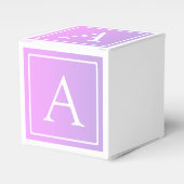 Eenvoudig Monogram | Subtiele roze/Paarse ombre Bedankdoosjes (Voorkant Zijde)