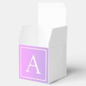 Eenvoudig Monogram | Subtiele roze/Paarse ombre Bedankdoosjes (Geopend)