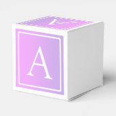 Eenvoudig Monogram | Subtiele roze/Paarse ombre Bedankdoosjes (Achterkant)