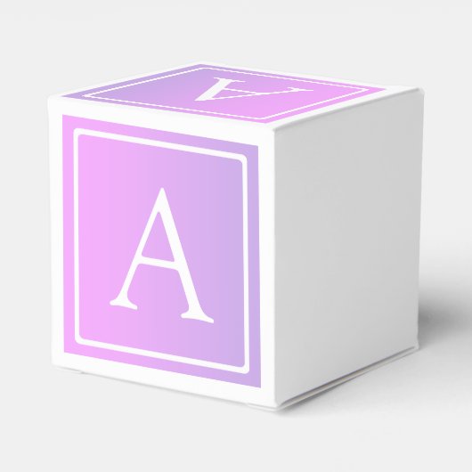 Eenvoudig Monogram | Subtiele roze/Paarse ombre Bedankdoosjes (Achterkant)