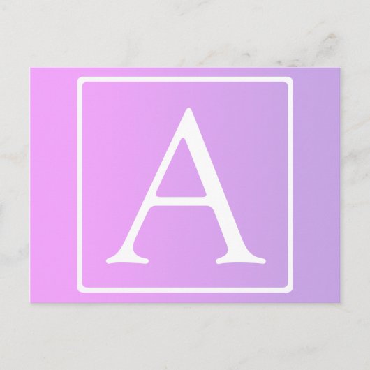 Eenvoudig Monogram | Subtiele roze/Paarse ombre Briefkaart (Voorkant)