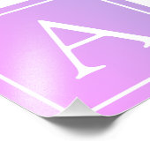 Eenvoudig Monogram | Subtiele roze/Paarse ombre Foto Afdruk (Hoek)