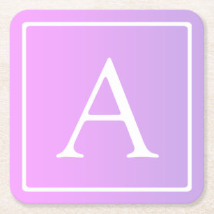 Eenvoudig Monogram   Subtiele roze/Paarse ombre Kartonnen Onderzetters