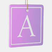Eenvoudig Monogram | Subtiele roze/Paarse ombre Keramisch Ornament (Rechts)