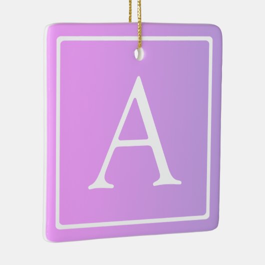 Eenvoudig Monogram | Subtiele roze/Paarse ombre Keramisch Ornament (Rechts)