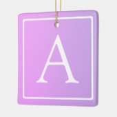 Eenvoudig Monogram | Subtiele roze/Paarse ombre Keramisch Ornament (Links)