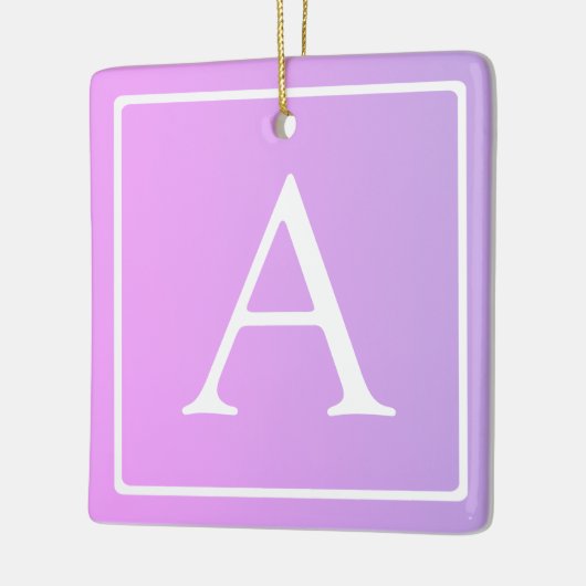 Eenvoudig Monogram | Subtiele roze/Paarse ombre Keramisch Ornament (Links)