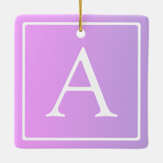 Eenvoudig Monogram | Subtiele roze/Paarse ombre Keramisch Ornament (Achterkant)