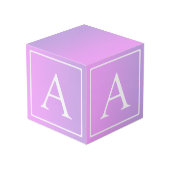 Eenvoudig Monogram | Subtiele roze/Paarse ombre Kubus (Achter hoekig)