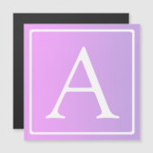 Eenvoudig Monogram | Subtiele roze/Paarse ombre Magnetische Uitnodiging (Voorkant / Achterkant)