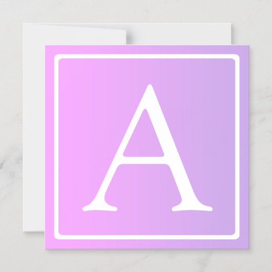 Eenvoudig Monogram | Subtiele roze/Paarse ombre Magnetische Uitnodiging (Voorkant)