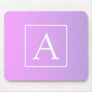 Eenvoudig Monogram   Subtiele roze/Paarse ombre Muismat