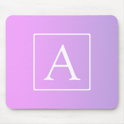 Eenvoudig Monogram | Subtiele roze/Paarse ombre Muismat (Voorkant)