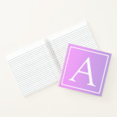 Eenvoudig Monogram | Subtiele roze/Paarse ombre Notitieboek (Binnen)