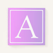 Eenvoudig Monogram | Subtiele roze/Paarse ombre Notitieboek