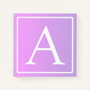 Eenvoudig Monogram   Subtiele roze/Paarse ombre Notitieboek