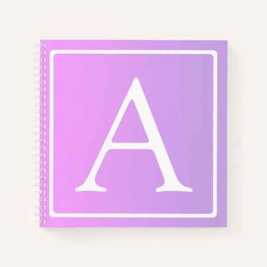 Eenvoudig Monogram | Subtiele roze/Paarse ombre Notitieboek (Voorkant)