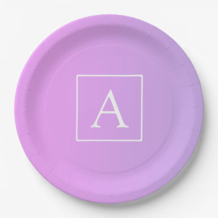 Eenvoudig Monogram   Subtiele roze/Paarse ombre Papieren Bordje