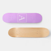 Eenvoudig Monogram | Subtiele roze/Paarse ombre Persoonlijk Skateboard (Horizontaal)